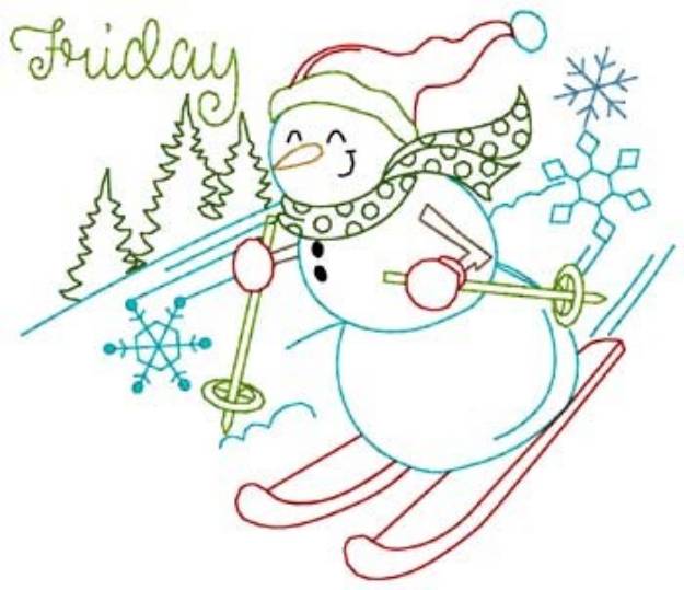 Picture of Friday Snowman Machine Embroidery Design