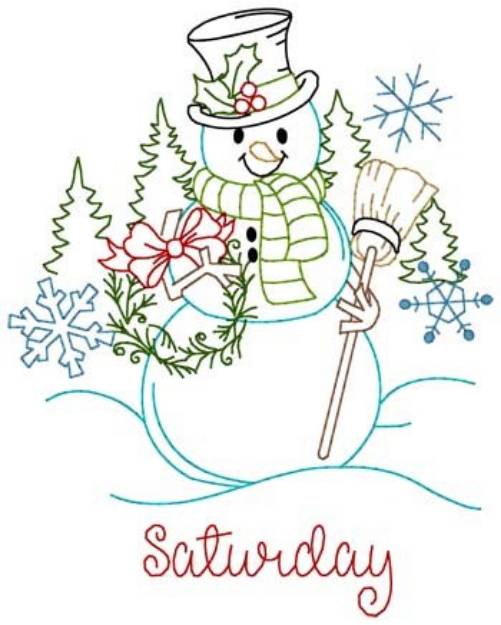Picture of Saturday Snowman Machine Embroidery Design