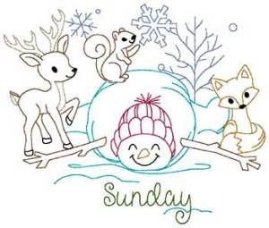 Picture of Sunday Snowman Machine Embroidery Design