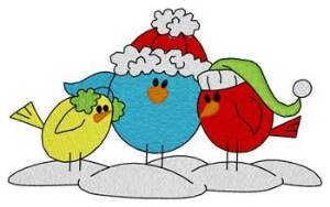 Picture of Christmas Birds Machine Embroidery Design