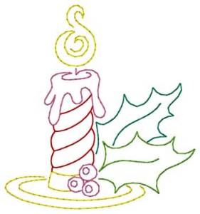 Picture of Candlestick Outline Machine Embroidery Design