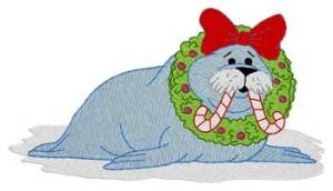 Picture of Christmas Walrus Machine Embroidery Design
