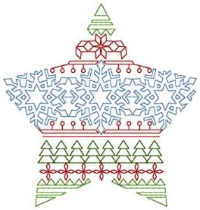 Picture of Snowflakes Star Pattern Machine Embroidery Design