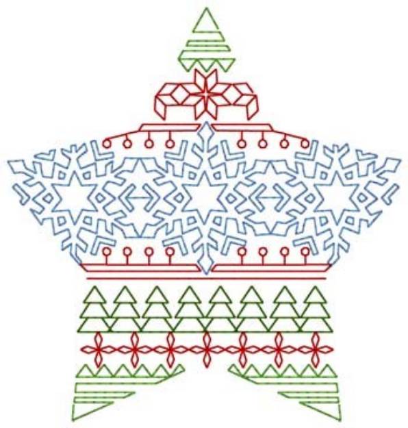 Picture of Snowflakes Star Pattern Machine Embroidery Design