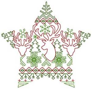 Picture of Reindeer Star Machine Embroidery Design