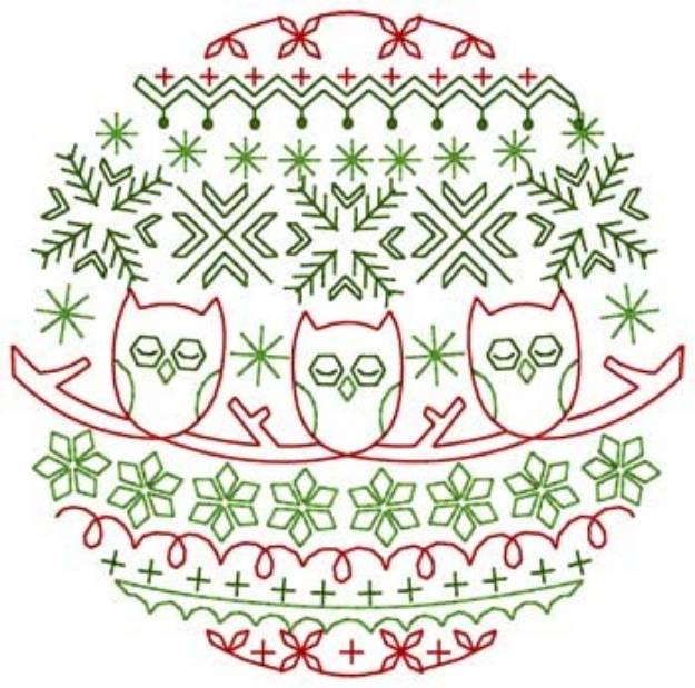 Picture of Owl Ornament Machine Embroidery Design