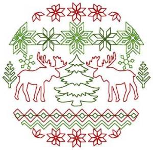 Picture of Moose Ornament Machine Embroidery Design
