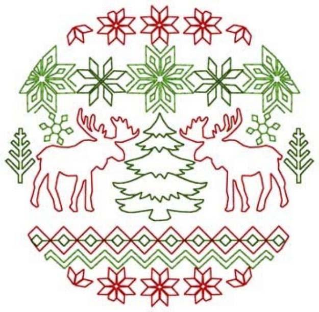 Picture of Moose Ornament Machine Embroidery Design