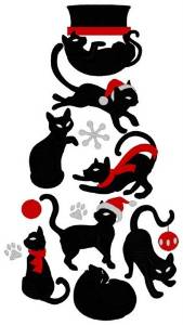 Picture of Cat Snowman Machine Embroidery Design