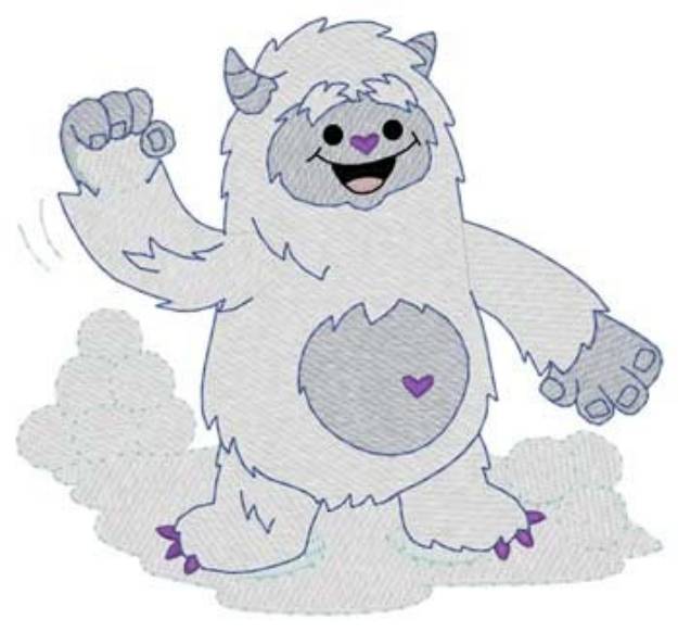 Picture of Snowball Fight Yeti Machine Embroidery Design