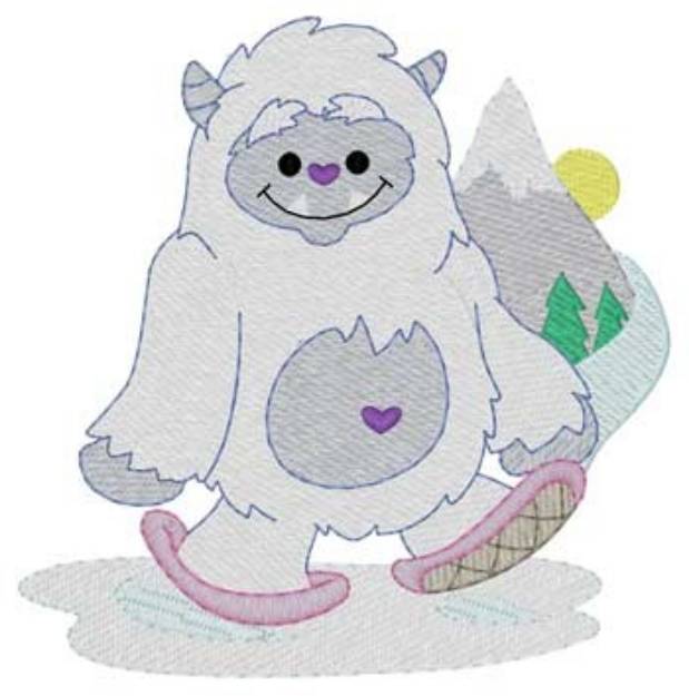 Picture of Snowshoeing Yeti Machine Embroidery Design