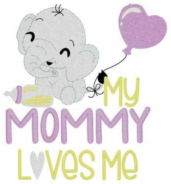 Picture of Mommy Loves Me Machine Embroidery Design