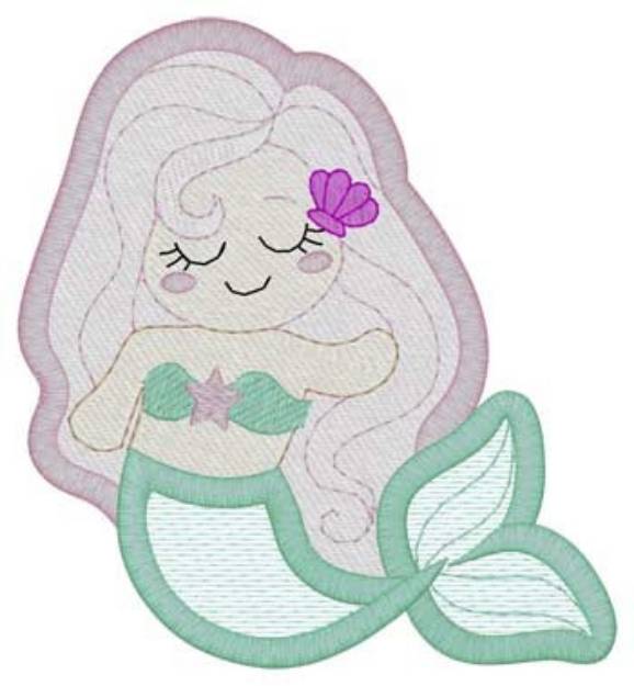 Picture of Mermaid Mylar Machine Embroidery Design