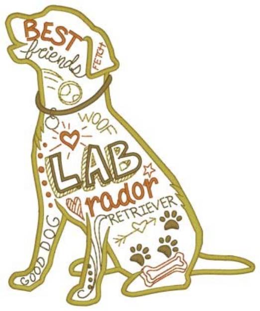 Picture of Labrador Retriever Collage Machine Embroidery Design