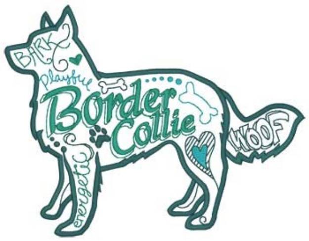 Picture of Border Collie Collage Machine Embroidery Design