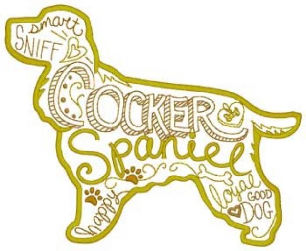 Picture of Cocker Spaniel Collage Machine Embroidery Design