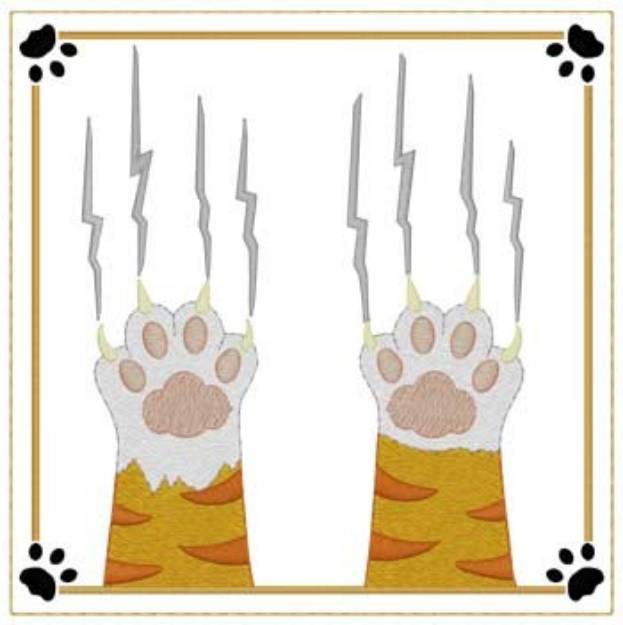Picture of Paws Quilt Square Machine Embroidery Design