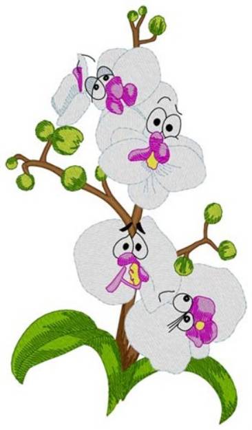 Picture of Orchid Cartoon Machine Embroidery Design