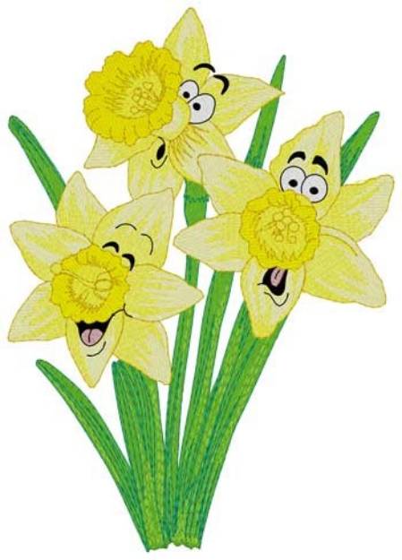Picture of Daffodil Cartoon Machine Embroidery Design