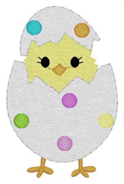 Picture of Hatching Easter Chick Machine Embroidery Design