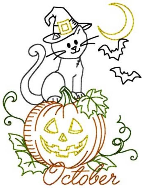 Picture of October Halloween Machine Embroidery Design