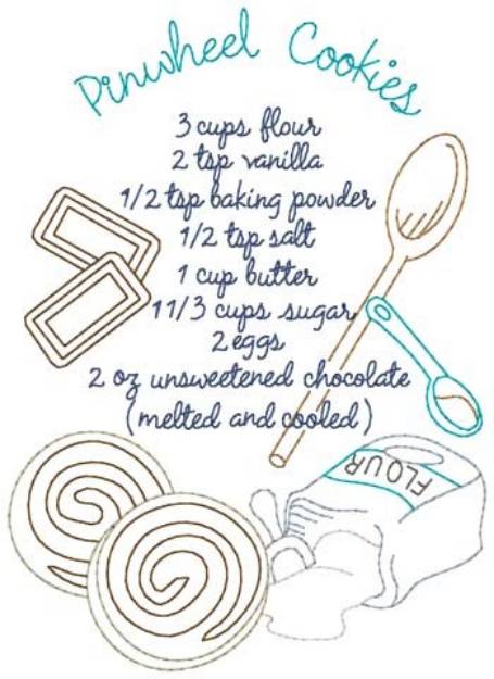 Picture of Pinwheel Cookies Recipe Machine Embroidery Design