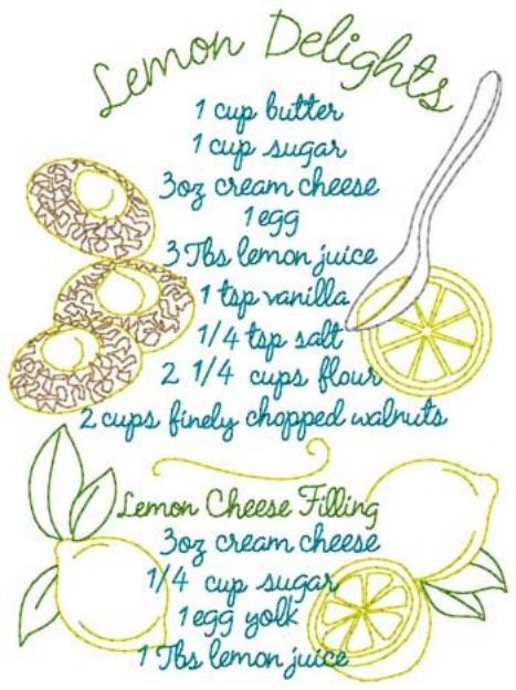 Picture of Lemon Delights Recipe Machine Embroidery Design