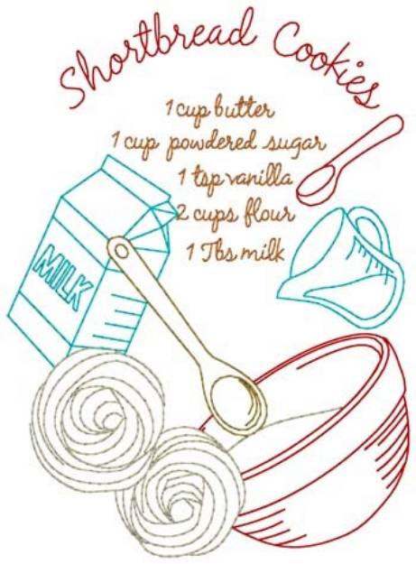 Picture of Shortbread Cookies Recipes Machine Embroidery Design