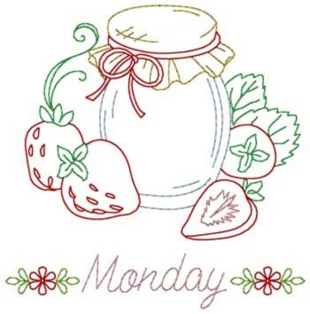 Picture of Strawberry Preserves Monday Machine Embroidery Design