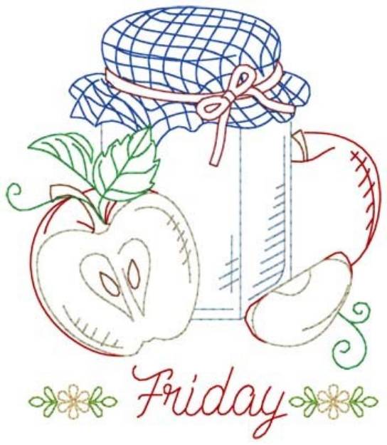 Picture of Friday Apple Machine Embroidery Design