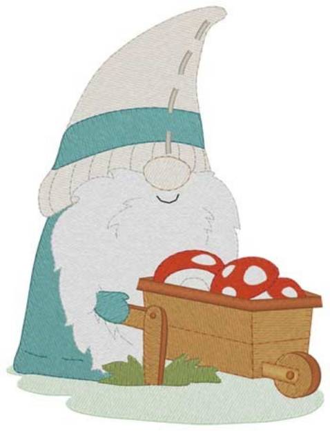Picture of Wheelbarrow Gnome Machine Embroidery Design