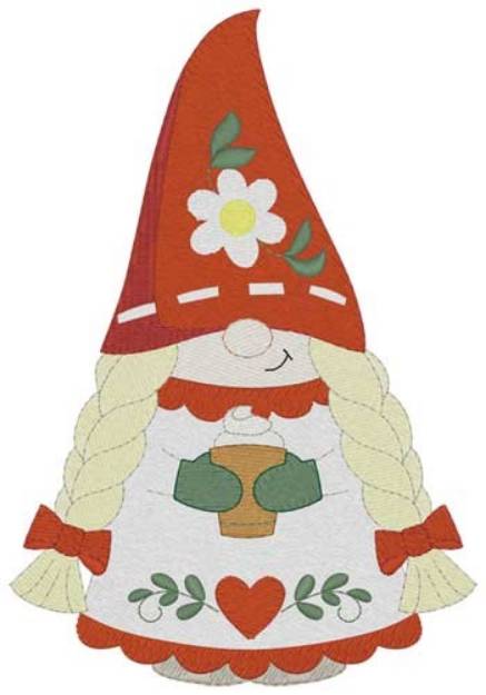 Picture of Girl Gnome Machine Embroidery Design