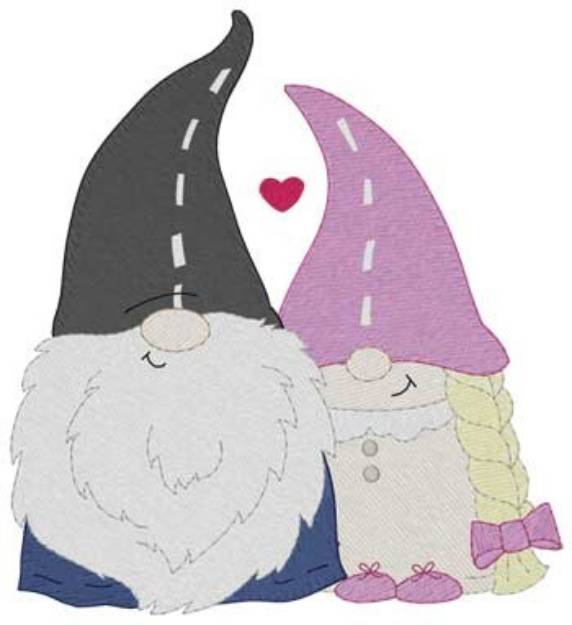 Picture of Love Gnomes Machine Embroidery Design