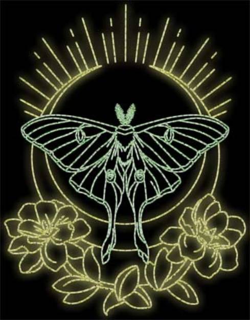 Picture of Luna Moth Machine Embroidery Design