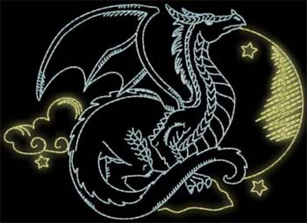 Picture of Moon Dragon Machine Embroidery Design