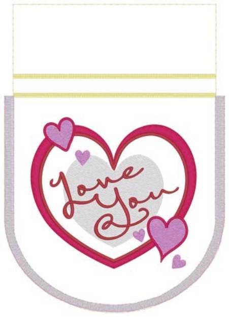 Picture of Love You Gift Bag Machine Embroidery Design
