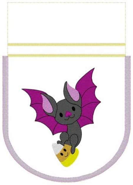 Picture of Halloween Bat Gift Bag Machine Embroidery Design