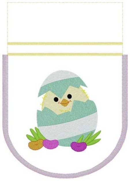 Picture of Hatching Chick Gift Bag Machine Embroidery Design