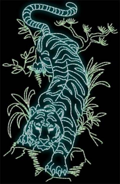 Picture of Tiger Crouching Machine Embroidery Design