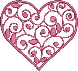 Picture of Hot Pink Heart Machine Embroidery Design