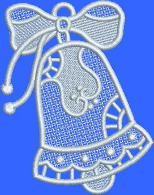 Picture of FSL White Bow Bell Machine Embroidery Design