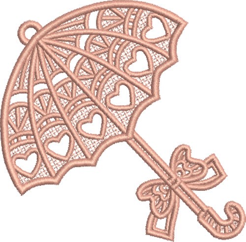 FSL Pink Umbrella Machine Embroidery Design
