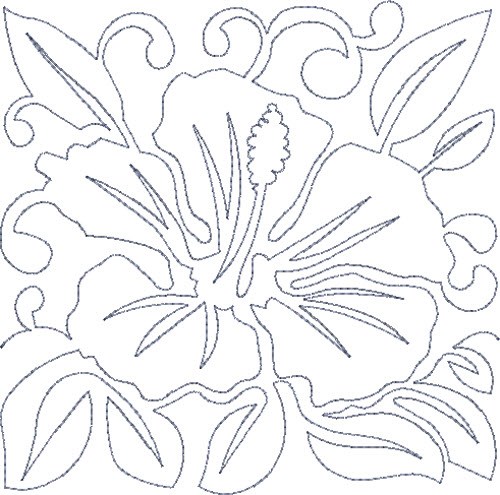 Hawaiian Flower Block Machine Embroidery Design