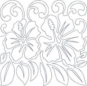 Picture of Hawaiian Floral Block Machine Embroidery Design