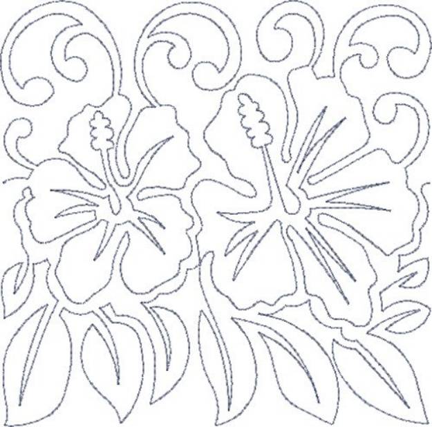 Picture of Hawaiian Floral Block Machine Embroidery Design