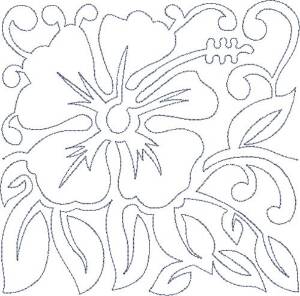 Picture of Hawaiian Flower Block Machine Embroidery Design
