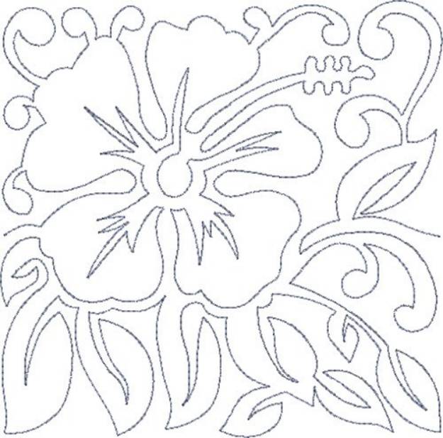 Picture of Hawaiian Flower Block Machine Embroidery Design