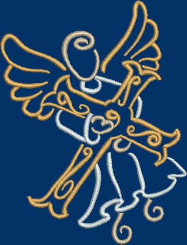 Angel Carrying Cross Machine Embroidery Design
