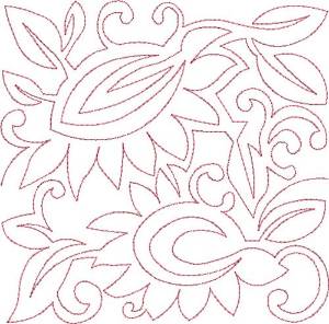 Picture of Sunflower Quilt Block Machine Embroidery Design