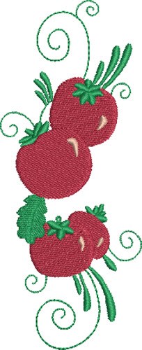 Tomato in Line Machine Embroidery Design